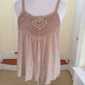 Cable & Gauge Beige top w spaghetti straps